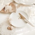 Biały talerz porcelanowy 20 cm - Motyw złotego serca na ślub dla pary Biały talerz porcelanowy Nadzwyczajnie.pl ze złotym sercem i napisem deserowo-śniadaniowy 20 cm — 20 cm