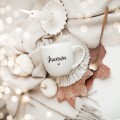 Kubek 300 ml - Jesieniara ZŁOTE SERCE Zbliżenie na złote zdobienie serca na białym kubku porcelanowym Jesieniara Nadzwyczajnie.pl