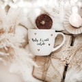 Kubek 300 ml - ZŁOTE SERCA - Baby it's cold outside Biały kubek porcelanowy Nadzwyczajnie.pl ze złotym zdobieniem i napisem ZŁOTE SERCA - Baby it's cold outside — 300 ml