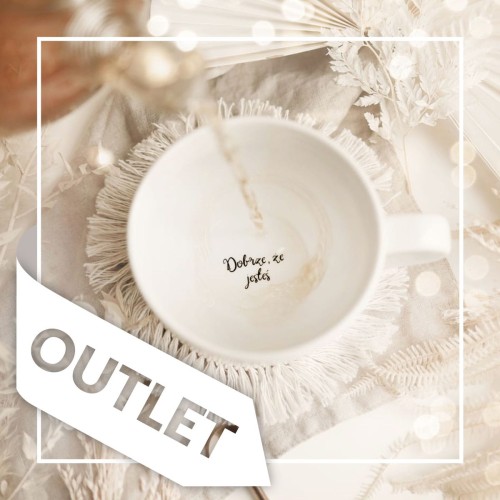 Kubek 500 ml - ZŁOTE SERCE + Dobrze, że jesteś NA DNIE OUTLET