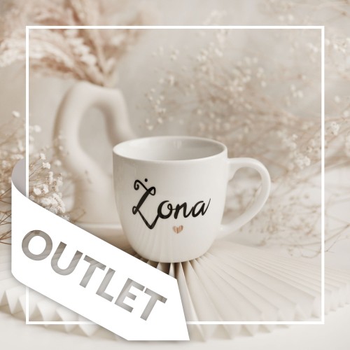 Biały kubek porcelanowy Nadzwyczajnie.pl ze złotym sercem i napisem Żona (bez daty) OUTLET — 300 ml