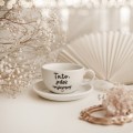 Filiżanka 250 ml ze spodkiem - Tato jesteś najlepszy ZŁOTE SERCE Biały filiżanka porcelanowa Nadzwyczajnie.pl ze złotym sercem i napisem ze spodkiem - Tato jesteś najlepszy — 250 ml