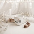 Biały kubek porcelanowy 300 ml - motyw złotej korony z napisem piękna, mądra, kochana mama dla mamy na Dzień Matki Eleganckie opakowanie prezentowe kubka porcelanowego ze złotym zdobieniem Nadzwyczajnie.pl — Piękna, mądra, kochana Mama