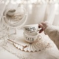 Zestaw 2 białych filiżanek porcelanowych ze spodkami 250 ml - napis mama idealna tata idealny ze złotym sercem dla rodziców na rocznicę ślubu Filiżanka porcelanowa ze złotym sercem filiżanek 250 ml ze spodkami - Mama idealna Tata idealny Nadzwyczajnie.pl — widok