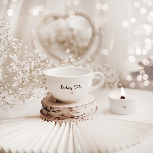 Filiżanka 250 ml ze spodkiem - Kochany Tata ZŁOTE SERCE