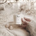 Świeca sojowa w szklance 180 ml - Mamo Kocham Cię - Jaśmin Personalizowany świeca sojowa w szklanym słoiku ze złotym zdobieniem jako idealny prezent — porcelana premium