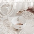 Miska - Trzy małe kotki ZŁOTE SERCE Produkt porcelanowy ze złotym sercem Miska - Trzy małe kotki Nadzwyczajnie.pl — widok z boku na białym tle