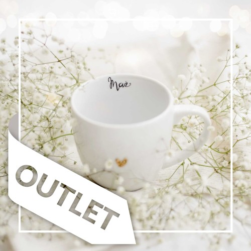 Biały kubek porcelanowy Nadzwyczajnie.pl ze złotym sercem i napisem Mąż OUTLET — 300 ml