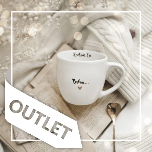 Biały kubek porcelanowy Nadzwyczajnie.pl ze złotym zdobieniem i napisem Kocham Cię Babciu OUTLET — 300 ml