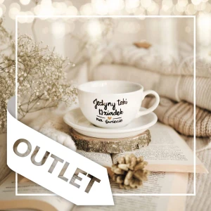 Filiżanka 250 ml ze spodkiem - Jedyny taki dziadek na świecie ZŁOTE SERCE OUTLET