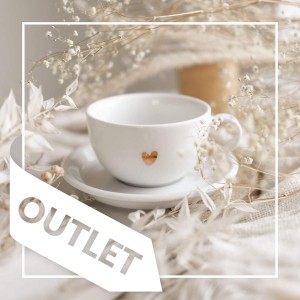 Filiżanka 250 ml ze spodkiem - ZŁOTE SERCE + mam w sobie siłę NAPIS NA DNIE OUTLET