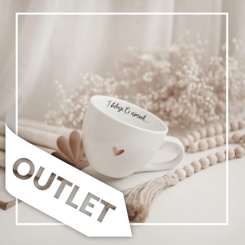 Biały kubek porcelanowy Nadzwyczajnie.pl ze złotym zdobieniem i napisem I ślubuję Ci uśmiech... OUTLET — 500 ml
