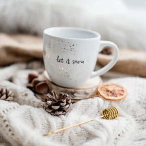 Kubek 300 ml - Nakrapiany złotem - Let it snow