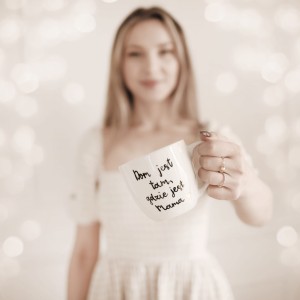 Kubek 300 ml - Dom jest tam, gdzie jest mama ZŁOTE SERCE