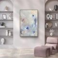 Colors of the fog 60x90 - obraz abstrakcja, obraz ręcznie malowany, kolorowy, pastelowy, odcienie błekitu, bieli i różu Produkt porcelanowy ze złotym zdobieniem Colors of the fog 70x100 - obraz abstrakcja Nadzwyczajnie.pl — widok z boku na