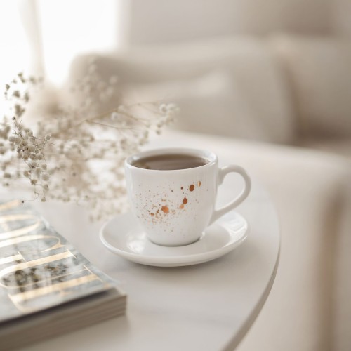 Filiżanka 100 ml espresso ze spodkiem - Nakrapiana złotem