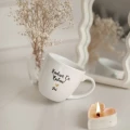 Kubek 300 ml - Kocham Cię Babciu + Imię ZŁOTE SERCE Kubek porcelanowy ze złotym sercem Kocham Cię Babciu + Imię Nadzwyczajnie.pl — widok z boku na białym tle