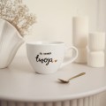 Biały Kubek Porcelanowy 500 ml - Napis Na Zawsze Twoja ze Złotym Sercem dla Partnerki na Walentynki Biały kubek porcelanowy Nadzwyczajnie.pl ze złotym zdobieniem i napisem Biały Kubek Porcelanowy 500 ml - Napis Na Zawsze