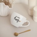 Biały Kubek Porcelanowy 500 ml - Napis Na Zawsze Twój ze Złotym Sercem dla Partnera na Walentynki Kubek porcelanowy ze złotym zdobieniem Biały Kubek Porcelanowy 500 ml - Napis Na Zawsze Twój ze Złotym Sercem dla