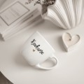 Biały Kubek Porcelanowy 300 ml - Napis Dzień Dobry Kochanie ze Złotym Sercem dla Ukochanej Osoby na Rocznicę Kubek porcelanowy ze złotym zdobieniem Biały Kubek Porcelanowy 300 ml - Napis Dzień Dobry Kochanie ze Złotym Sercem dla