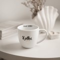 Biały Kubek Porcelanowy 300 ml - Napis Dzień Dobry Kotku ze Złotym Sercem dla Partnerki na Rocznicę Biały kubek porcelanowy Nadzwyczajnie.pl ze złotym zdobieniem i napisem Biały Kubek Porcelanowy 300 ml - Napis Dzień