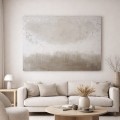 Między ciszą, a światłem 80x120 - obraz strukturalny ze złotem, abstrakcja, ręcznie malowany Biały produkt porcelanowy Nadzwyczajnie.pl ze złotym zdobieniem i napisem Między ciszą, a światłem 70x120 - obraz