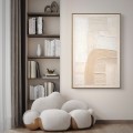 Architektura ciszy 70x120 - obraz strukturalny, abstrakcja, ręcznie malowany Biały produkt porcelanowy Nadzwyczajnie.pl ze złotym zdobieniem i napisem Architektura ciszy 70x120 - obraz strukturalny,
