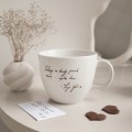 Biały Kubek Porcelanowy z Personalizacją 1 Litra - Personalizacja Listu Miłosnego dla Bliskiej Osoby  Biały kubek porcelanowy Nadzwyczajnie.pl ze złotym zdobieniem i napisem Biały Kubek Porcelanowy z Personalizacją 1 Litra