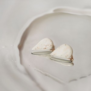 Kolczyki - Łezki nakrapiane złotem