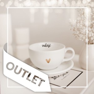 Filiżanka 250 ml ze spodkiem - Radość ZŁOTE SERCE OUTLET