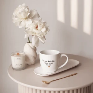 Kubek 300 ml - I Komunia Święta ( imię) dziękuję, że jesteś + data Złote Serce 