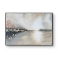 Złota przystań 70x100  - ręcznie malowany, jezioro na tle drzew, obraz abstrakcja, nowoczesny krajobraz czerń, beż, szarość, złoto 5309c8d0-6336-11f1-a0a1-c96bc180809c.JPG