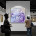 Kwiaty o świcie 130x130 - pastelowy, kolorowy obraz do salonu, sypialni, nowoczesny obraz na ścianę, dekoracja wnętrz, ręcznie malowany obraz abstrakcyjny na płótnie w odcieniach fioletu, różu, błękitu, beżu 10918c00-77c6-11f1-aa47-fd0783bb9c24.jpg