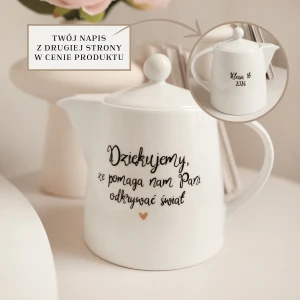 Dzbanek 1 litr - Dziękujemy, że pomaga nam Pani odkrywać świat + personalizacja
