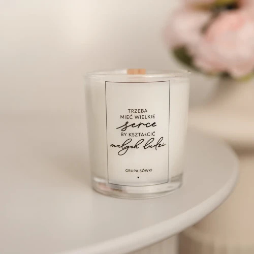 Świeca sojowa w szklance 180 ml - Trzeba mieć wielkie serce... + nazwa grupy/klasy