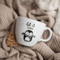 Kubek litrowy - Let it snow Eleganckie opakowanie prezentowe kubka porcelanowego ze złotym zdobieniem Nadzwyczajnie.pl — Kubek litrowy - Let it snow