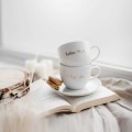 Filiżanka 200 ml ze spodkiem CIENKI RANT - Kochana Mama ZŁOTY NAPIS Eleganckie opakowanie prezentowe filiżanki porcelanowej ze złotym zdobieniem Nadzwyczajnie.pl — ze spodkiem CIENKI RANT -