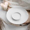 Spodek na biżuterię - złote gwiazdki Produkt porcelanowy ze złotym zdobieniem Spodek na biżuterię - złote gwiazdki Nadzwyczajnie.pl — widok z boku na białym tle