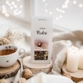 Herbata zielona 50g - Radość Biały produkt porcelanowy Nadzwyczajnie.pl ze złotym zdobieniem i napisem Herbata zielona 50g - Radość