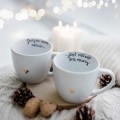 Zestaw 2 Białych Kubków Porcelanowych 300 ml - Motyw Złotego Serca i Napis Jedyną Miarą Miłości Jest Miłość Bez Miary dla Pary na Walentynki Personalizowany zestaw porcelanowy ze złotym zdobieniem jako idealny prezent — porcelana premium Nadzwyczajnie.pl