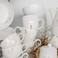 Zestaw obiadowo-deserowy na 6 osób - NAKRAPIANE ZŁOTEM Personalizowany zestaw porcelanowy ze złotym zdobieniem jako idealny prezent — porcelana premium Nadzwyczajnie.pl