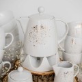 Zestaw obiadowo-deserowy na 6 osób - NAKRAPIANE ZŁOTEM Biały zestaw ze złotym zdobieniem Nadzwyczajnie.pl obiadowo-deserowy na 6 osób - NAKRAPIANE ZŁOTEM — porcelana premium
