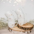 Zestaw obiadowo-deserowy na 6 osób - NAKRAPIANE ZŁOTEM Biały zestaw ze złotym zdobieniem Nadzwyczajnie.pl obiadowo-deserowy na 6 osób - NAKRAPIANE ZŁOTEM — porcelana premium