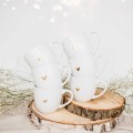 Zestaw obiadowo-deserowy na 6 osób - ZŁOTE SERCE Eleganckie opakowanie prezentowe zestawu porcelanowego ze złotym sercem Nadzwyczajnie.pl — obiadowo-deserowy na 6 osób