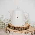 Zestaw obiadowo-deserowy na 6 osób - ZŁOTE SERCE Biały zestaw ze złotym sercem Nadzwyczajnie.pl obiadowo-deserowy na 6 osób — porcelana premium