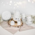 Zestaw deserowy na 6 osób - ZŁOTE SERDUSZKA Biały zestaw porcelanowy Nadzwyczajnie.pl ze złotym zdobieniem i napisem deserowy na 6 osób - ZŁOTE SERDUSZKA