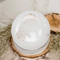 Zestaw deserowy na 6 osób - NAKRAPIANE ZŁOTEM Biały zestaw ze złotym zdobieniem Nadzwyczajnie.pl deserowy na 6 osób - NAKRAPIANE ZŁOTEM — porcelana premium
