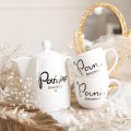 Zestaw 2 Białych Kubków Porcelanowych z Personalizacją 300 ml - Napis Pan i Pani z Twoim Nazwiskiem i Złote Serce dla Pary na Każdą Okazję Biały zestaw ze złotym sercem Nadzwyczajnie.pl 2 Białych Kubków Porcelanowych z Personalizacją 300 ml - Napis Pan i Pani