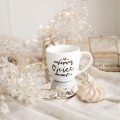 Biały kubek porcelanowy 300 ml - Złote serce i napis najlepszy ojciec chrzestny na chrzest dla ojca chrzestnego Biały kubek porcelanowy Nadzwyczajnie.pl ze złotym sercem i napisem Najlepszy ojciec chrzestny — 300 ml