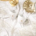 Zestaw 2 Białych Kubków Porcelanowych 300 ml - Napis Mąż i Żona oraz Złote Serce na Rocznicę Ślubu dla Pary Biały zestaw ze złotym sercem Nadzwyczajnie.pl 2 Białych Kubków Porcelanowych 300 ml - Napis Mąż i Żona oraz na Rocznicę